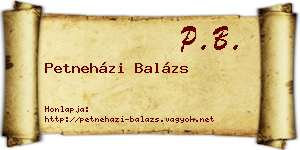 Petneházi Balázs névjegykártya