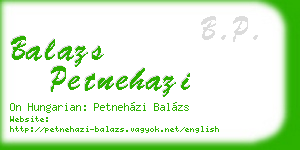 balazs petnehazi business card